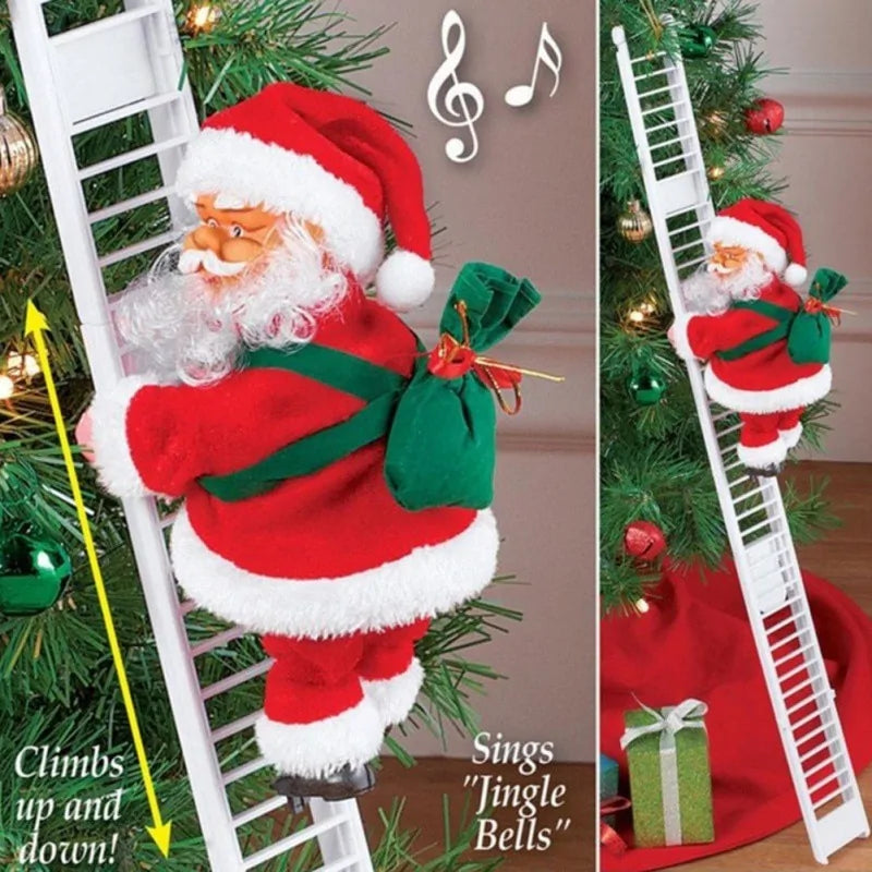 Santa Climbing Ladder Christmas Decoration