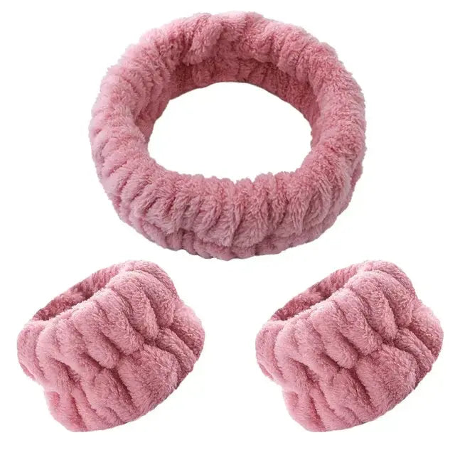 Soft Coral Fleece Headband Makeup