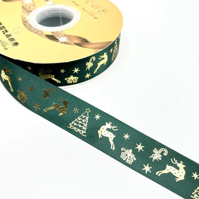 Ribbon Printed Christmas Design Decoration Gift Packing