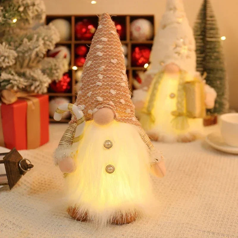 Christmas Doll Elf Sequin Gnome With Led Light