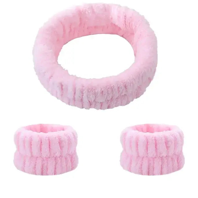 Soft Coral Fleece Headband Makeup