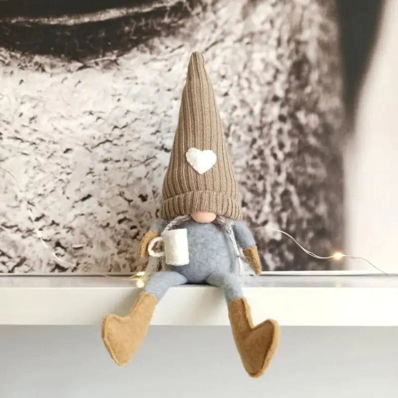 Knitted Faceless Doll Hanging Legs Hand-ground Coffee